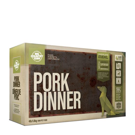 Nourriture crue pour chiens, repas au porc 1,8 kg Image NaN