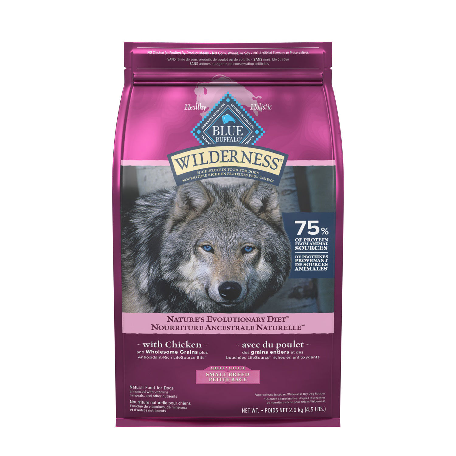 High protein Chicken Dry Food for Small Dog Breed 2 kg Blue Buffalo Mondou