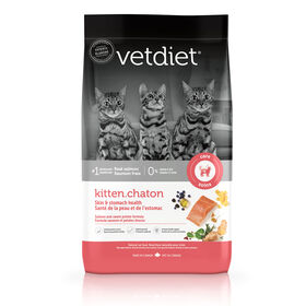 Salmon Skin and Stomach Health Dry Food for Kittens, 3.18 kg