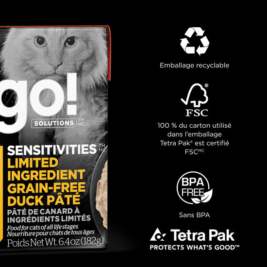 Sensitivities Duck Pâté for Cats, 182 g Go! Solutions