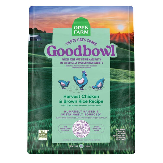 Recette de nourriture sèche « GoodBowl »  au poulet d’élevage et au riz brun pour chats Image NaN