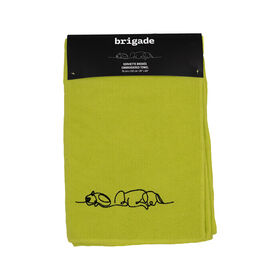Embroidered Microfiber Towel, Lime