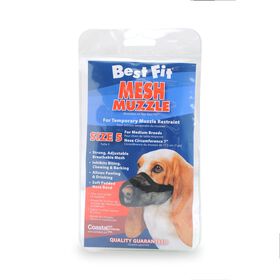 Black nylon muzzle for dog