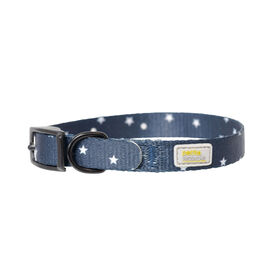 Navy Collar with White Stars for Small Dogs