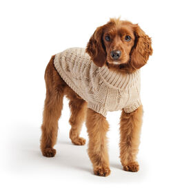 Chunky Cable Knit Turtleneck Chalet Sweater for Dogs