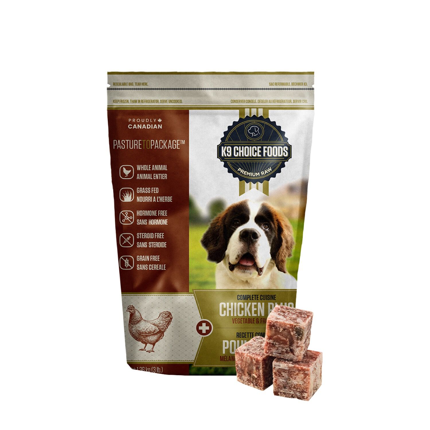 Plus raw food for dogs chicken K9 Choice Foods Mondou