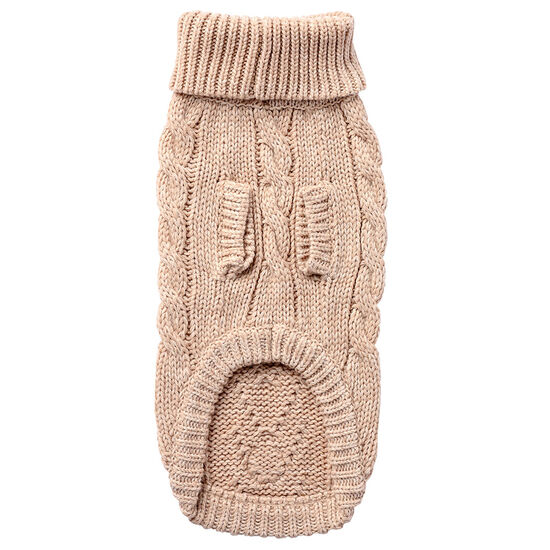 Chunky Cable Knit Turtleneck Chalet Sweater for Dogs Image NaN