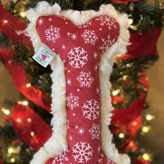 Os en peluche HuggleFleece® « Jingle all the Way Snowflake » pour chien Image NaN