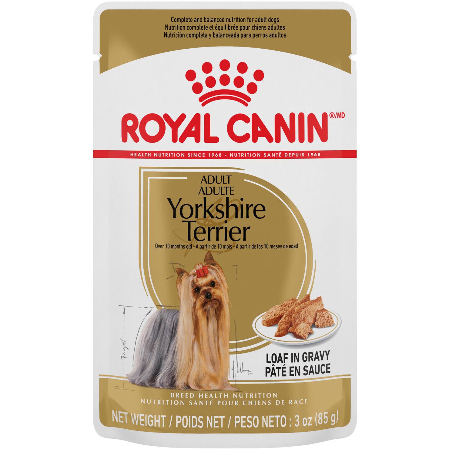 Breed Health Nutrition Yorkshire Terrier Loaf in Gravy Pouch Dog Food
