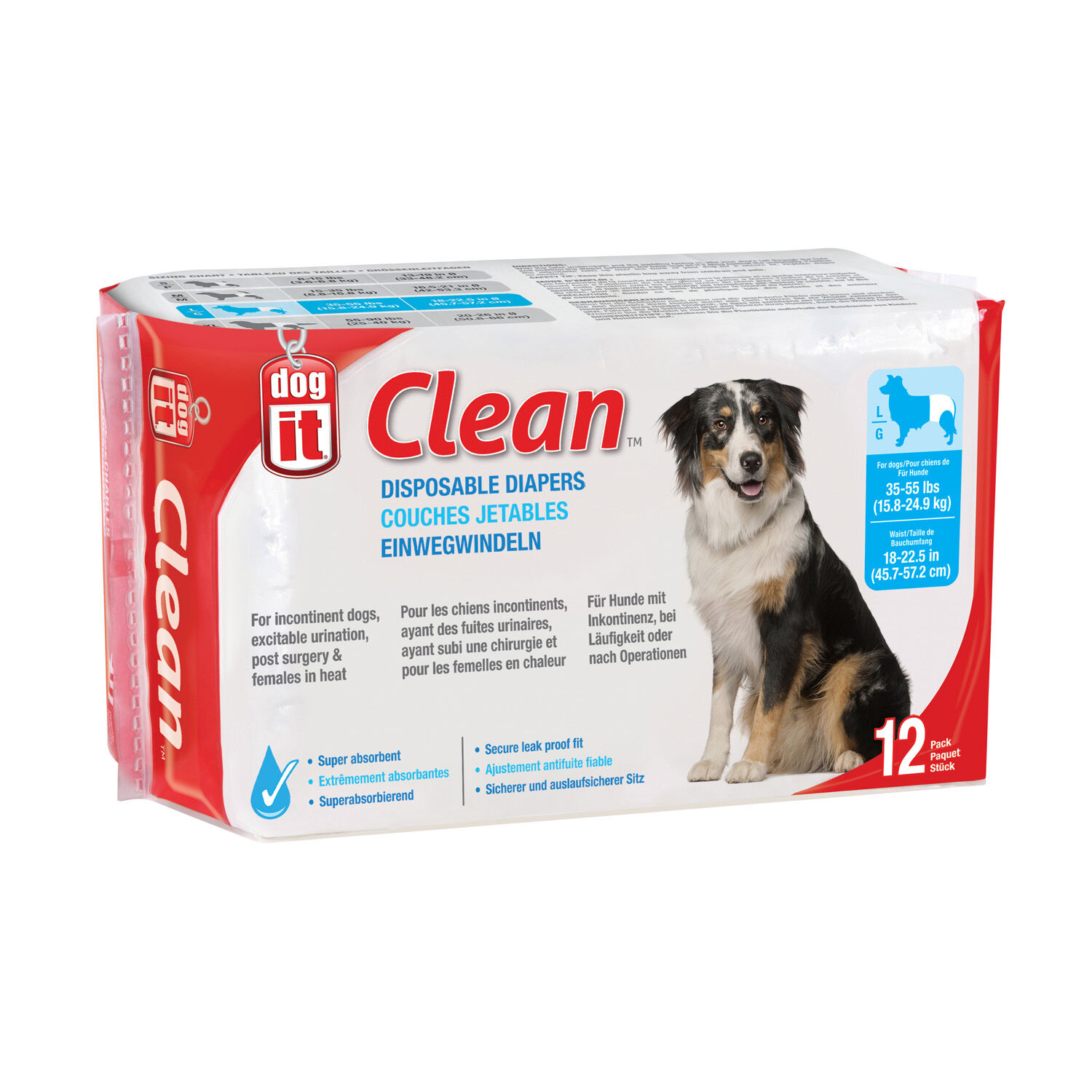Dogit Disposable Diapers 12 pack Large
