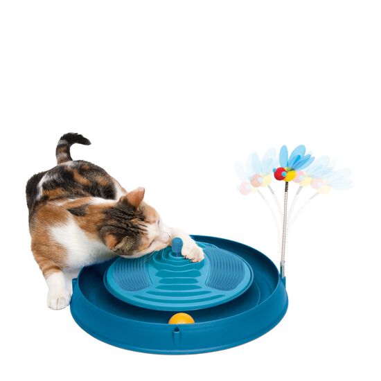 Circuit 3-en-1 avec balle, bandes de massage et herbe à chat Catit Play, bleu, 36 cm (14 po) Image NaN