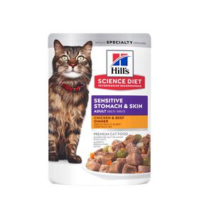 Sensitive Stomach and Skin Chicken and Beef for Adult Cats, 79 g