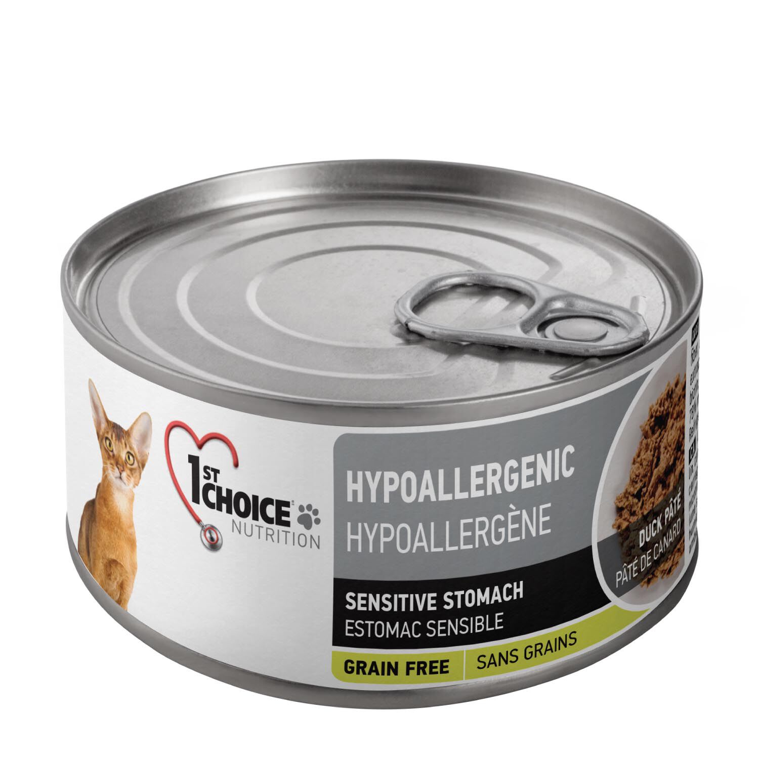 Hypoallergenic Formula Duck Pate for Adult Cats 156 g 1st Choice Mondou