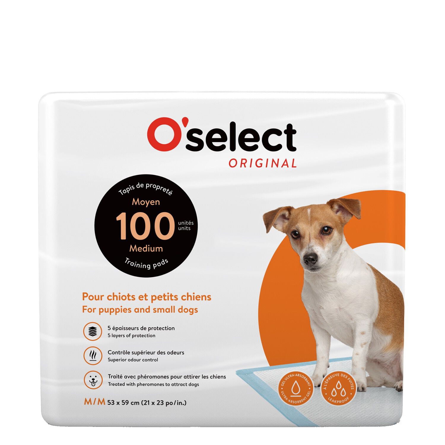 Training pads for puppies and small dogs 100 un. O Select Mondou