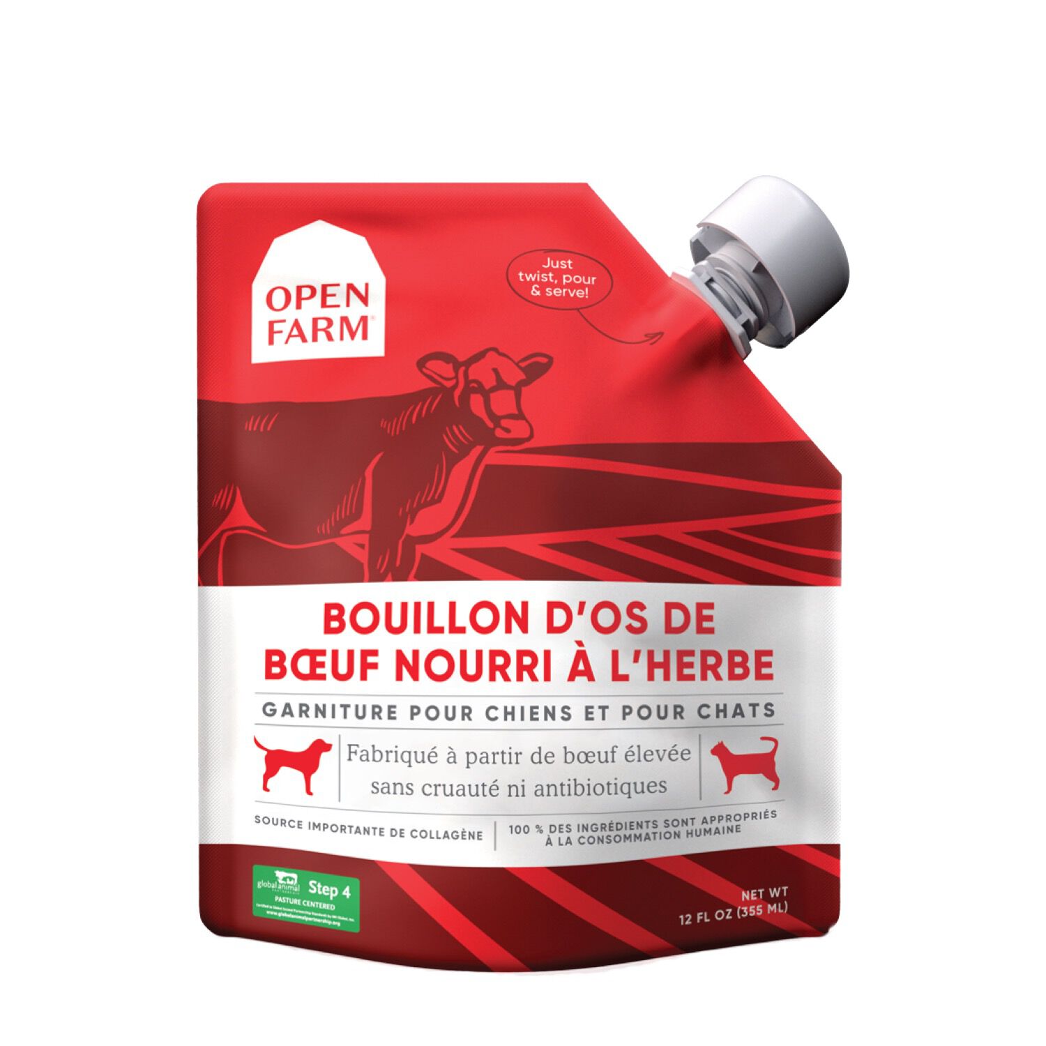 Open Farm Grass Fed Beef Bone Broth 12 oz