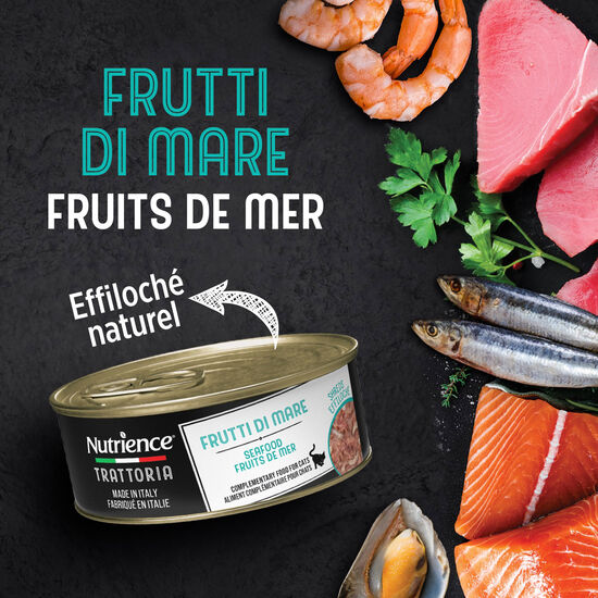 Nourriture humide Trattoria avec fruits de mer pour chats, 70 g Image NaN