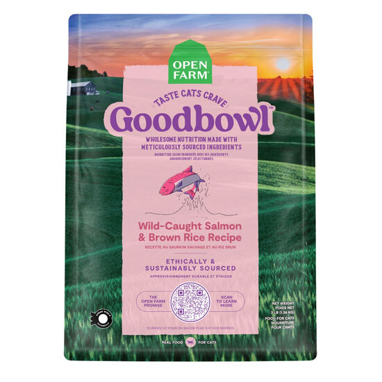 Recette de nourriture sèche « GoodBowl » au saumon sauvage et au riz brun pour chats Image NaN