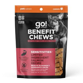 Gâteries « Benefit Chews Sensitivities » à ingrédients limités au saumon pour les chiens