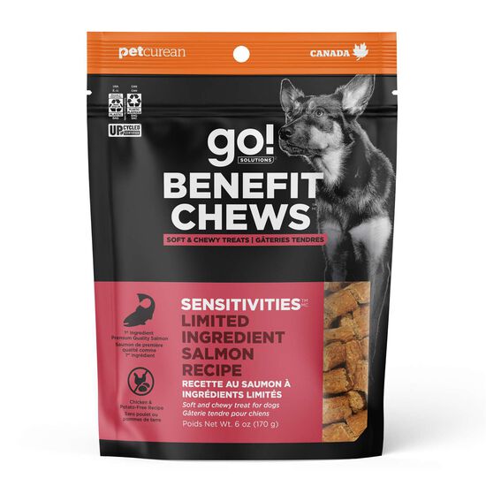 Gâteries « Benefit Chews Sensitivities » à ingrédients limités au saumon pour les chiens Image NaN