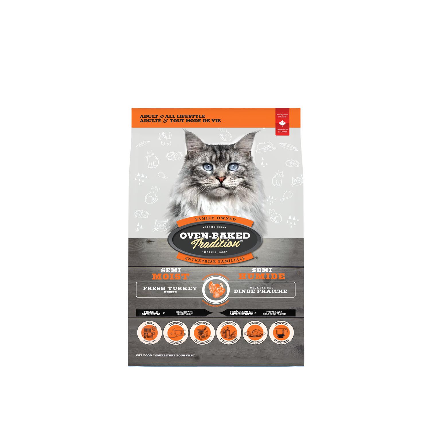 Turkey Semi moist Food for Adult Cats 2 27 kg Oven Baked