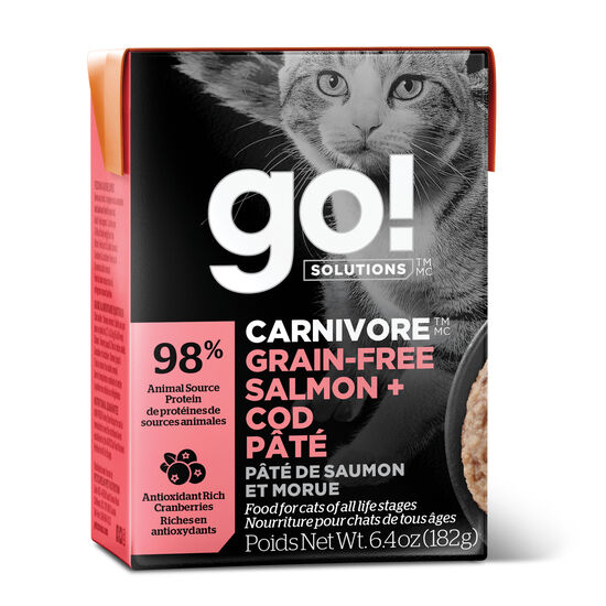 Pâté « Carnivore » de saumon et morue sans grains pour chats, 182 g Image NaN