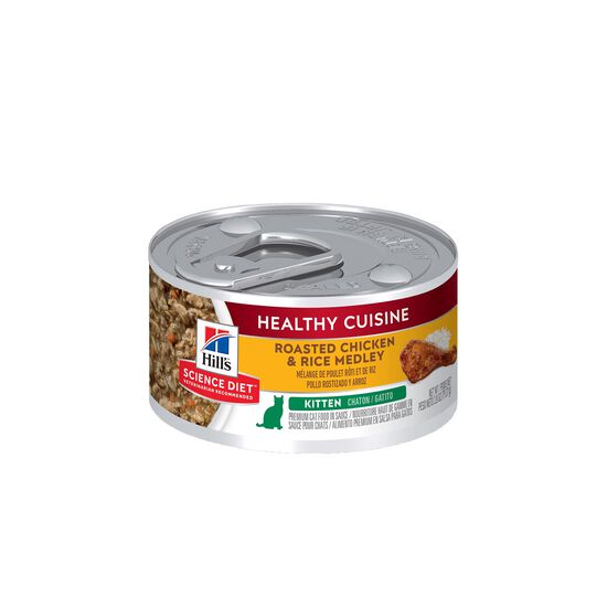 Kitten Healthy Cuisine Roasted Chicken & Rice Medley Canned Cat Food, 82 g Image NaN