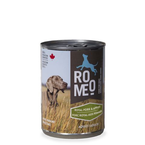 Royal pork and apples wet food for dog Romeo Mondou