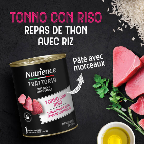 Repas Trattoria de thon avec riz pour chiens, 400 g Image NaN