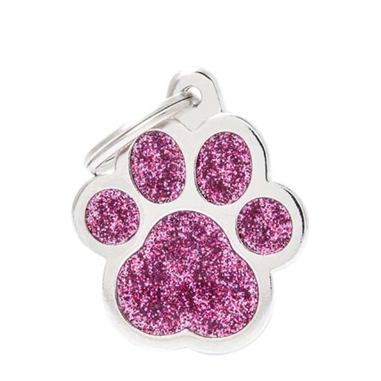 Shine "Big Paw Pink Glitter" ID Tag Image NaN