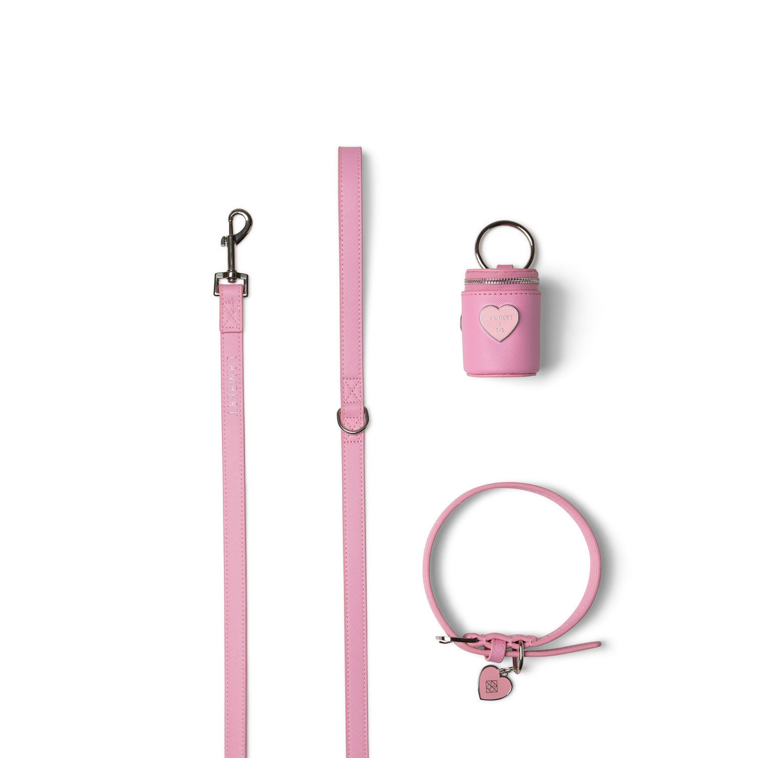 The CLEO Trio of Bubblegum Vegan Leather Dog Accessories Lambert RSE Mondou