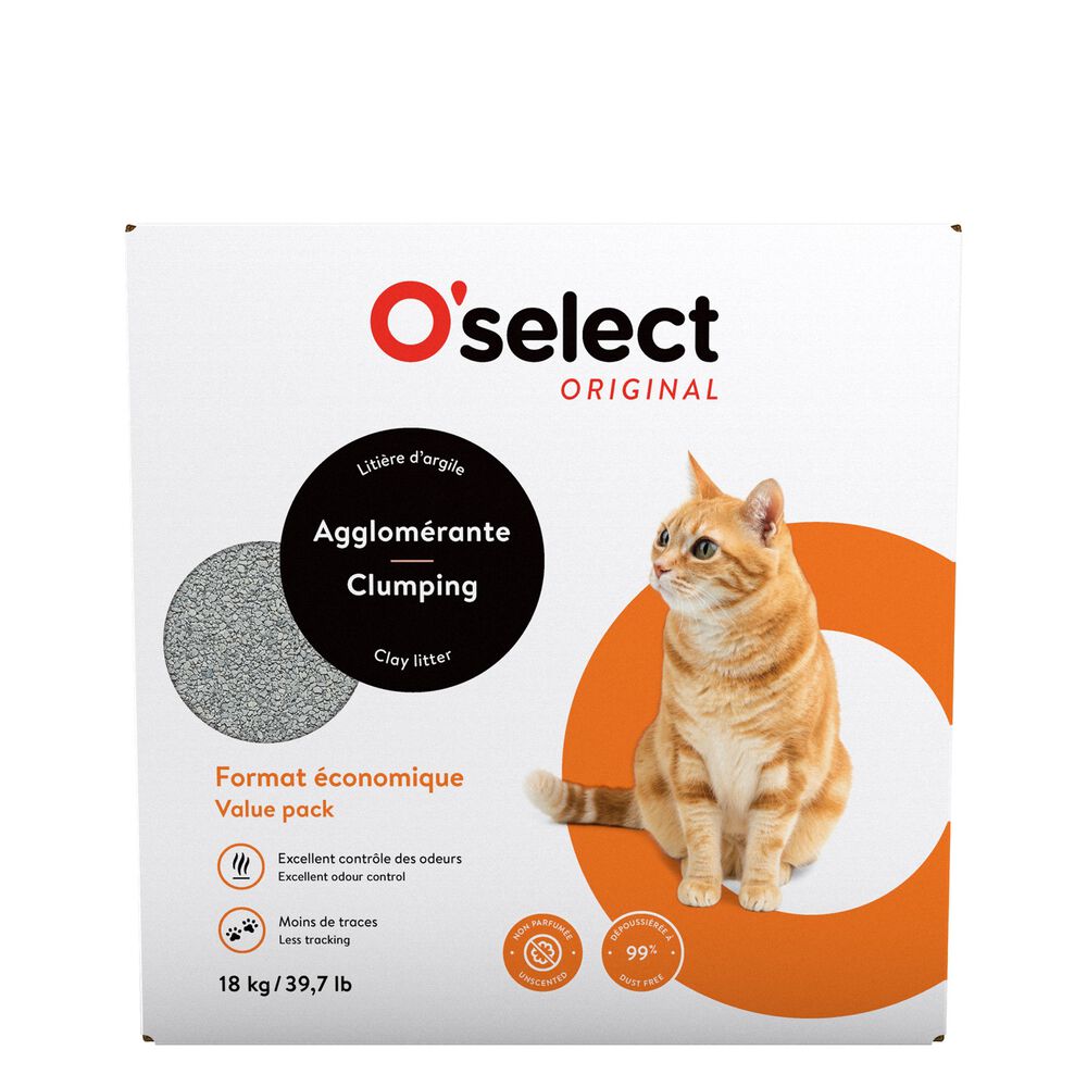 Clumping Clay Litter, 18 kg O'Select Mondou