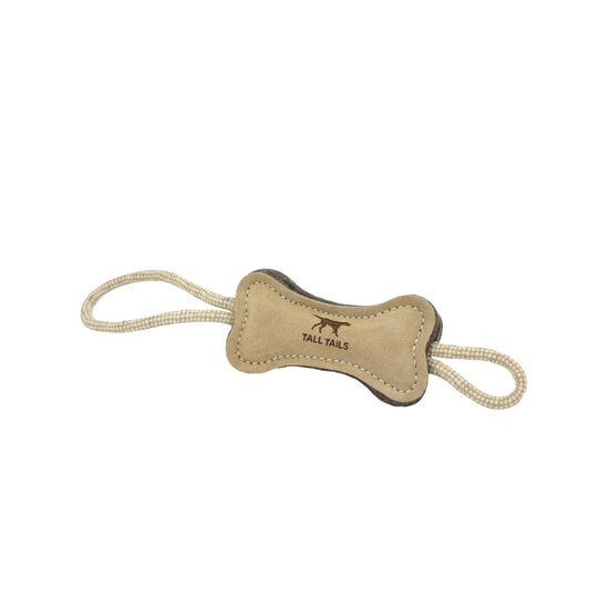 Natural Leather Bone Dog Tug Toy Image NaN