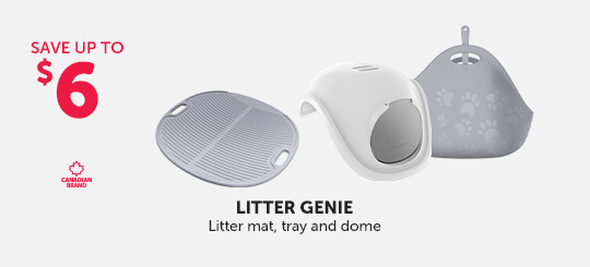 Save up to $6 on Litter Genie litter mat, tray and dome.