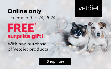 Online only - Free surprise gift with any purchase of Vetdiet products