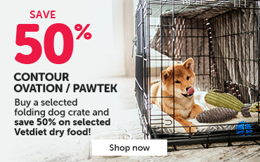 Save 50% on Vetdiet food when you buy a selected folding crate