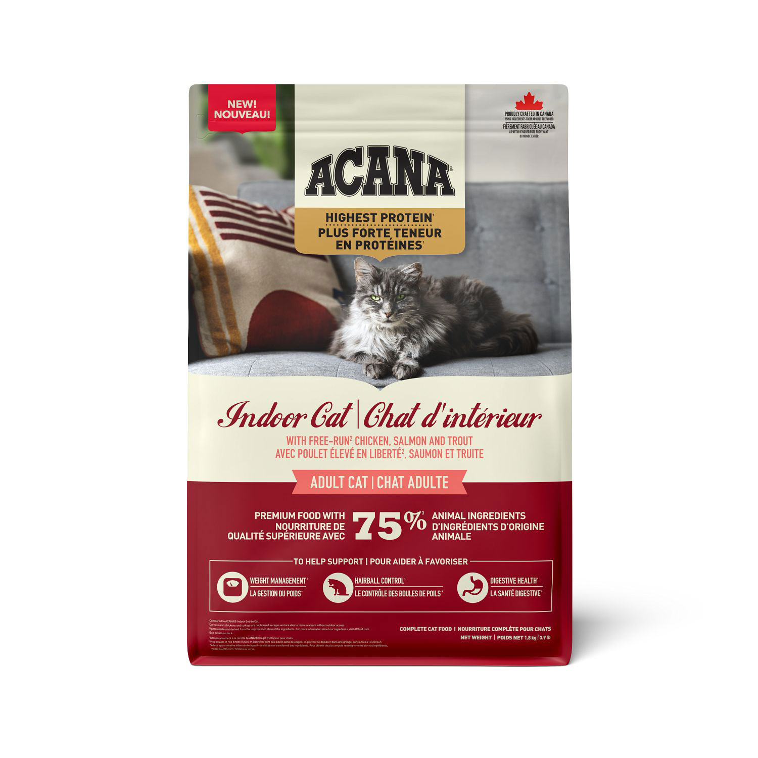 Highest Protein Indoor Dry Cat Food, 1.8 kg Acana | Mondou