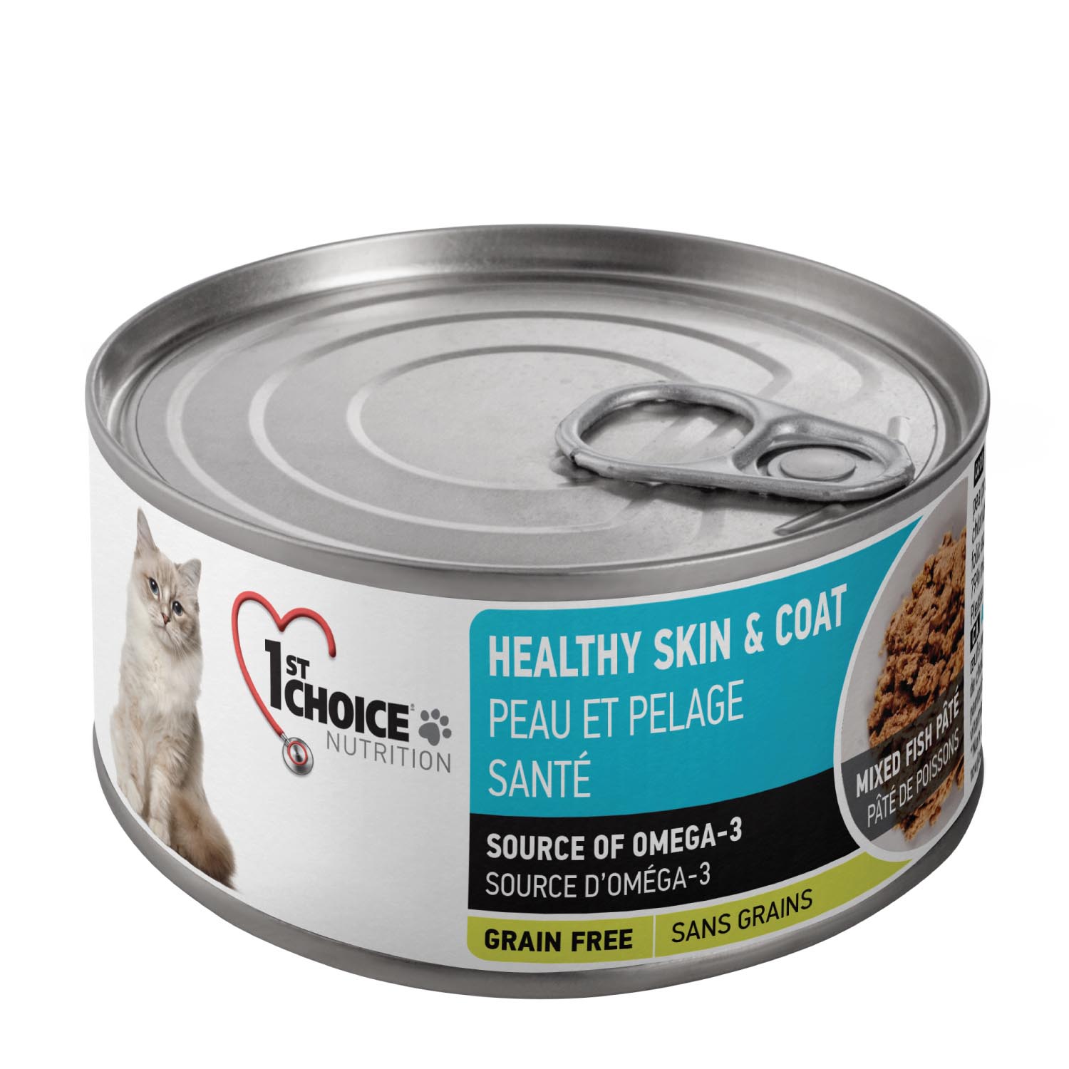 Healthy Skin Coat Formula Mixed Fish Pate for Adult Cats 156 g 1st Choice Mondou