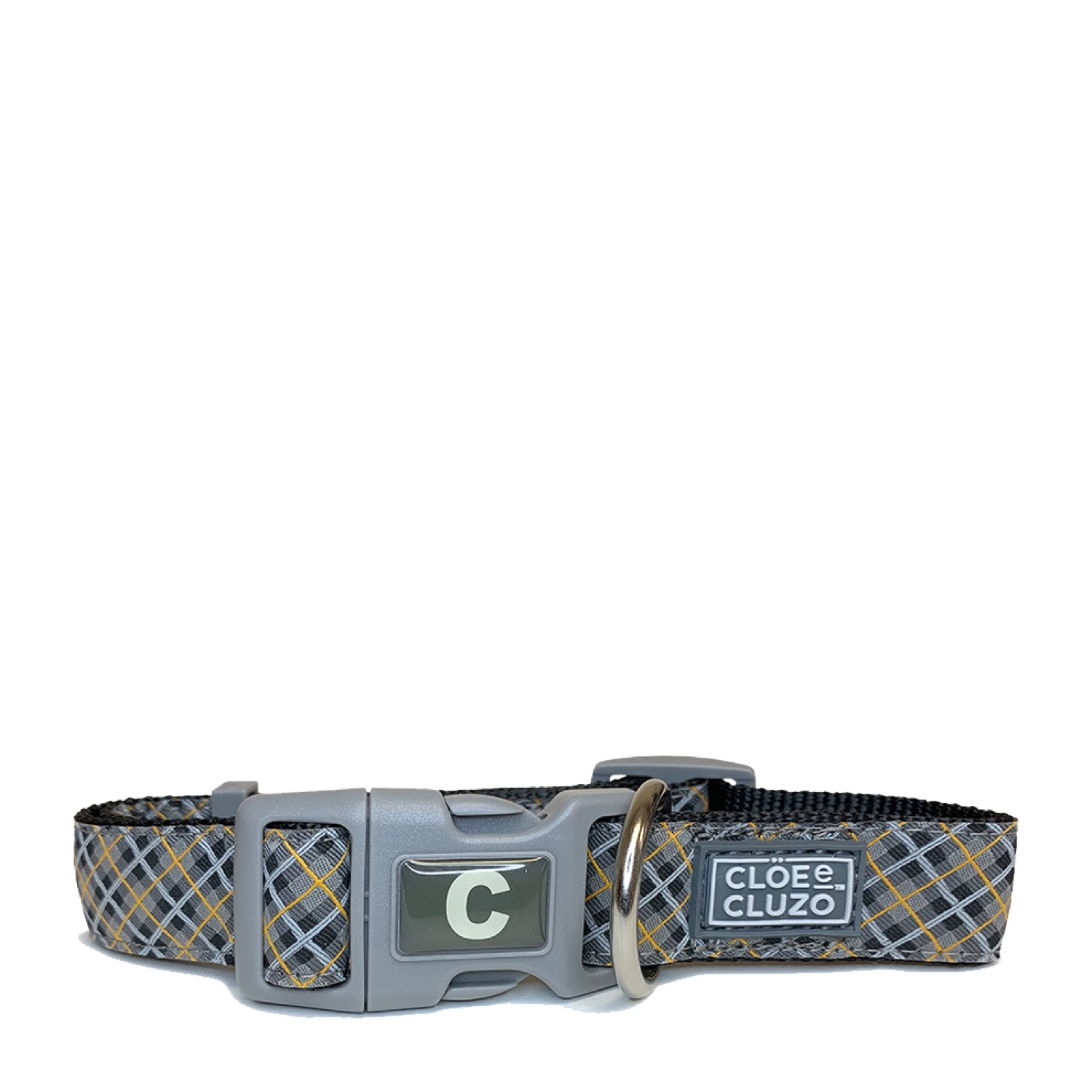 Adjustable dog collar beige plaid CL E e CLUZO 010 BEG Mondou