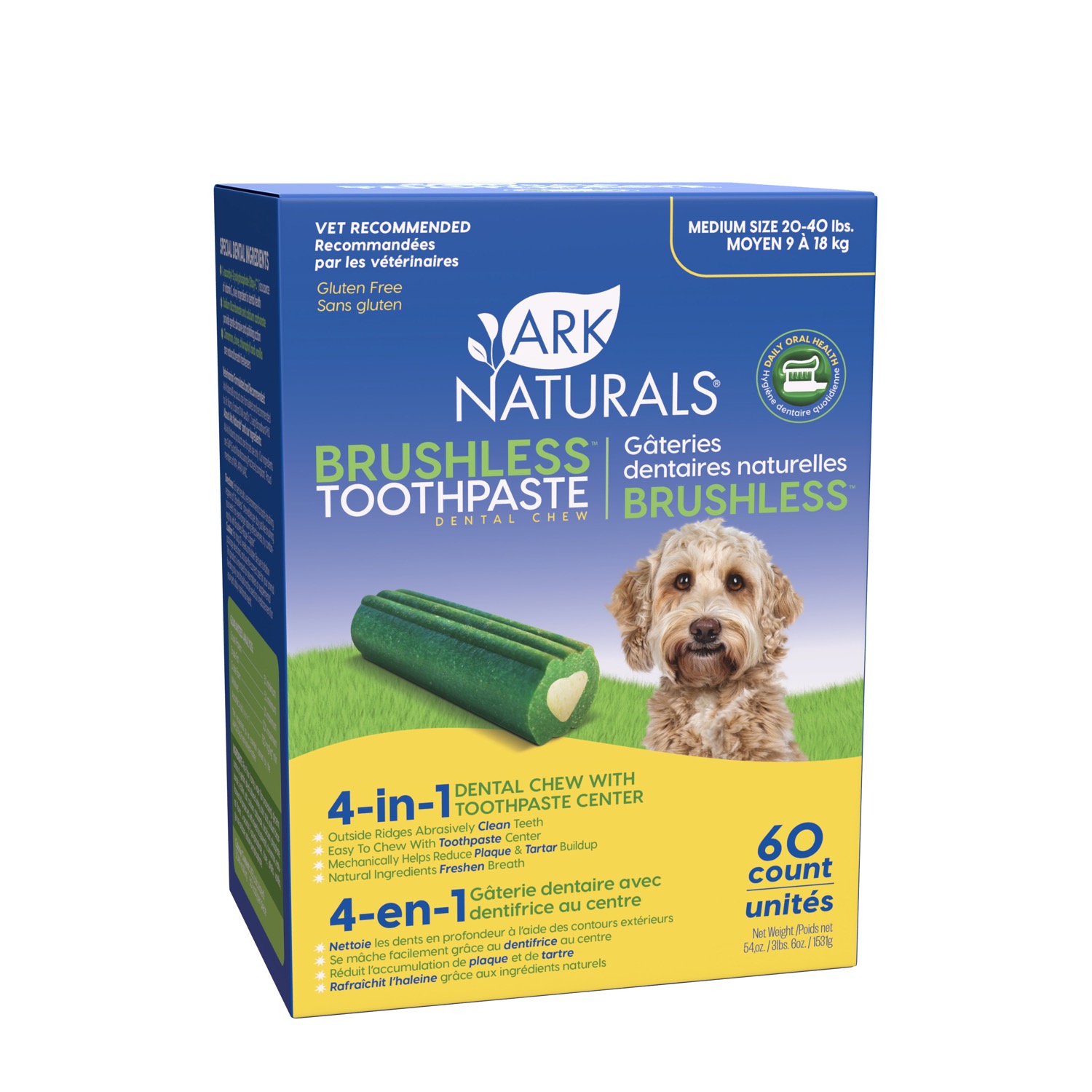 ark naturals brushless toothpaste large dental dog chews