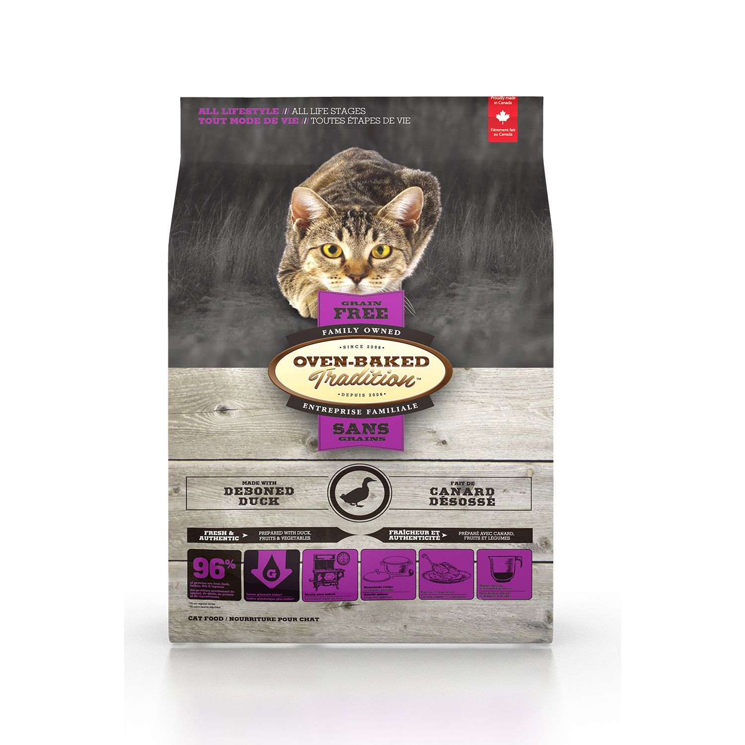 Grain-free Duck Dry Cat Food, 1.13 kg Oven-Baked Tradition | Mondou