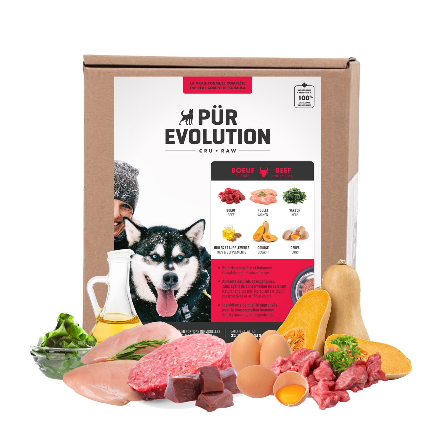 Nourriture Crue Pour Chiens Formule Boeuf Et Poulet 